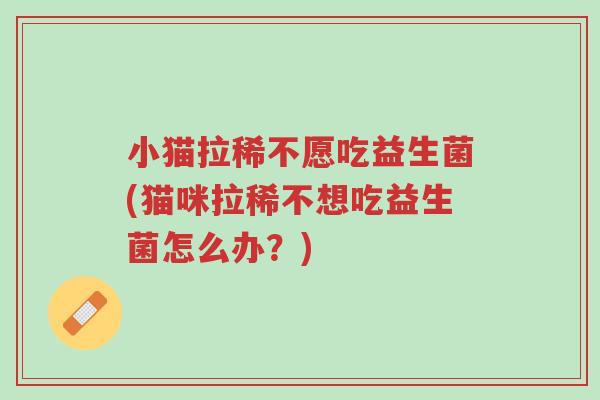 小猫拉稀不愿吃益生菌(猫咪拉稀不想吃益生菌怎么办？)-第1张图片-超越