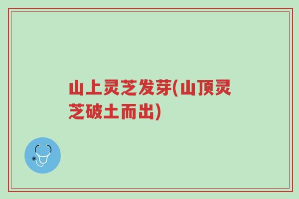 山上灵芝发芽(山顶灵芝破土而出)-第1张图片-超越 山上灵芝发芽(山顶灵芝破土而出)-第1张图片-超越