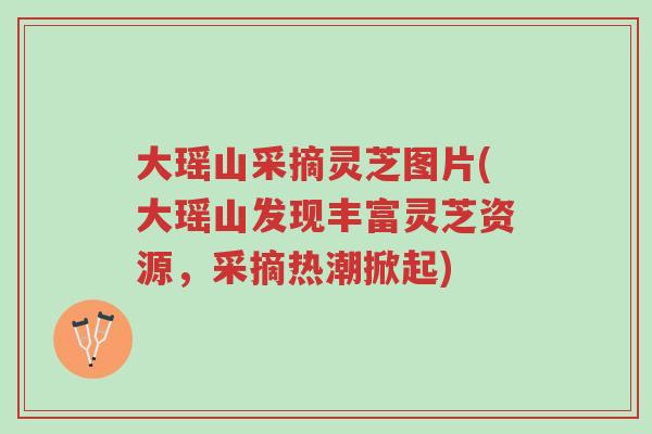 大瑶山采摘灵芝图片(大瑶山发现丰富灵芝资源,采摘热潮掀起)-第1张图片-超越 大瑶山采摘灵芝图片(大瑶山发现丰富灵芝资源,采摘热潮掀起)-第1张图片-超越