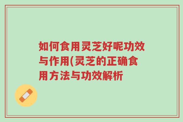 如何食用灵芝好呢功效与作用(灵芝的正确食用方法与功效解析-第1张图片-超越 如何食用灵芝好呢功效与作用(灵芝的正确食用方法与功效解析-第1张图片-超越