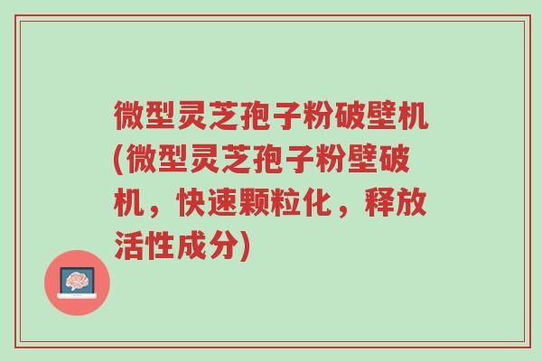微型灵芝孢子粉破壁机(微型灵芝孢子粉壁破机，快速颗粒化，释放活性成分)-第1张图片-超越