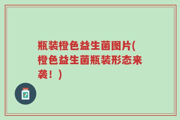 瓶装橙色益生菌图片(橙色益生菌瓶装形态来袭!)-第1张图片-超越 瓶装橙色益生菌图片(橙色益生菌瓶装形态来袭!)-第1张图片-超越
