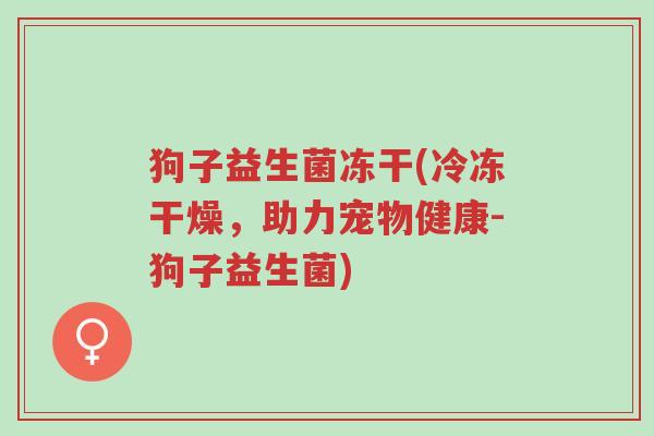 狗子益生菌冻干(冷冻干燥,助力宠物健康-狗子益生菌)-第1张图片-超越 狗子益生菌冻干(冷冻干燥,助力宠物健康-狗子益生菌)-第1张图片-超越