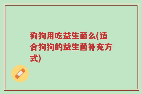 狗狗用吃益生菌么(适合狗狗的益生菌补充方式)-第1张图片-超越 狗狗用吃益生菌么(适合狗狗的益生菌补充方式)-第1张图片-超越