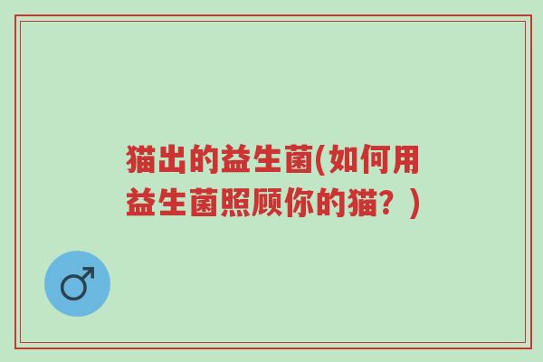 猫出的益生菌(如何用益生菌照顾你的猫?)-第1张图片-超越 猫出的益生菌(如何用益生菌照顾你的猫?)-第1张图片-超越