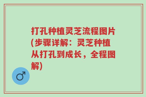打孔种植灵芝流程图片(步骤详解:灵芝种植从打孔到成长,全程图解)-第1张图片-超越 打孔种植灵芝流程图片(步骤详解:灵芝种植从打孔到成长,全程图解)-第1张图片-超越