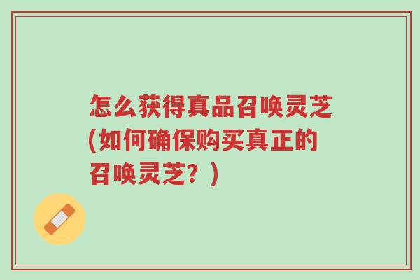 怎么获得真品召唤灵芝(如何确保购买真正的召唤灵芝?)-第1张图片-超越 怎么获得真品召唤灵芝(如何确保购买真正的召唤灵芝?)-第1张图片-超越