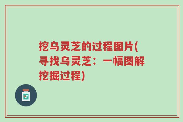 挖乌灵芝的过程图片(寻找乌灵芝:一幅图解挖掘过程)-第1张图片-超越 挖乌灵芝的过程图片(寻找乌灵芝:一幅图解挖掘过程)-第1张图片-超越