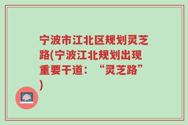 宁波市江北区规划灵芝路(宁波江北规划出现重要干道：“灵芝路”)-第1张图片-超越