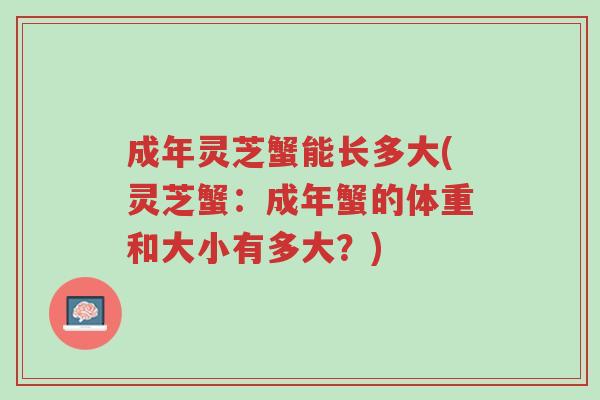 成年灵芝蟹能长多大(灵芝蟹:成年蟹的体重和大小有多大?)-第1张图片-超越 成年灵芝蟹能长多大(灵芝蟹:成年蟹的体重和大小有多大?)-第1张图片-超越