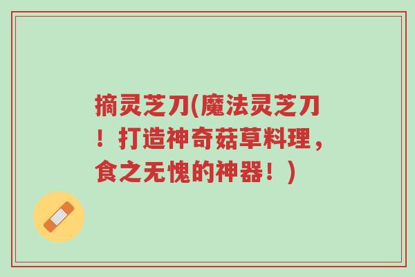 摘灵芝刀(魔法灵芝刀!打造神奇菇草料理,食之无愧的神器!)-第1张图片-超越 摘灵芝刀(魔法灵芝刀!打造神奇菇草料理,食之无愧的神器!)-第1张图片-超越