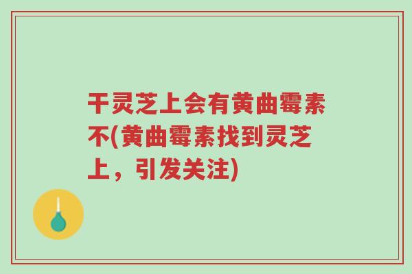 干灵芝上会有黄曲霉素不(黄曲霉素找到灵芝上,引发关注)-第1张图片-超越 干灵芝上会有黄曲霉素不(黄曲霉素找到灵芝上,引发关注)-第1张图片-超越