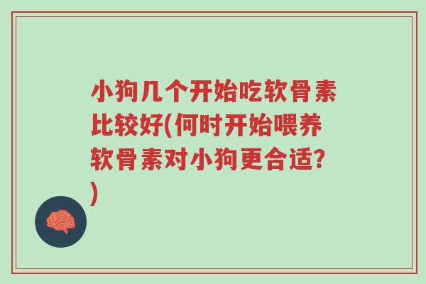 小狗几个开始吃软骨素比较好(何时开始喂养软骨素对小狗更合适？)-第1张图片-超越