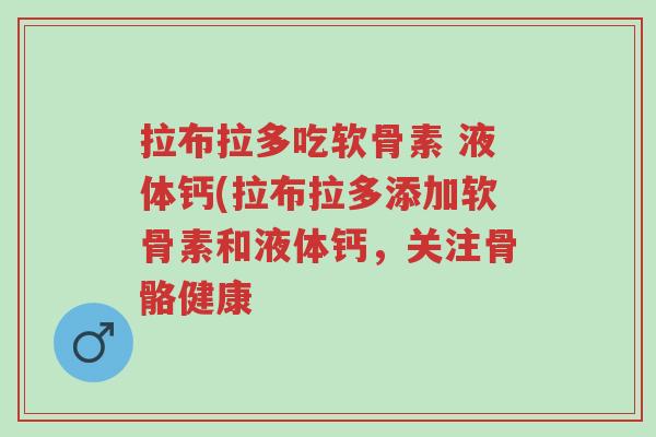 拉布拉多吃软骨素 液体钙(拉布拉多添加软骨素和液体钙，关注骨骼健康-第1张图片-超越