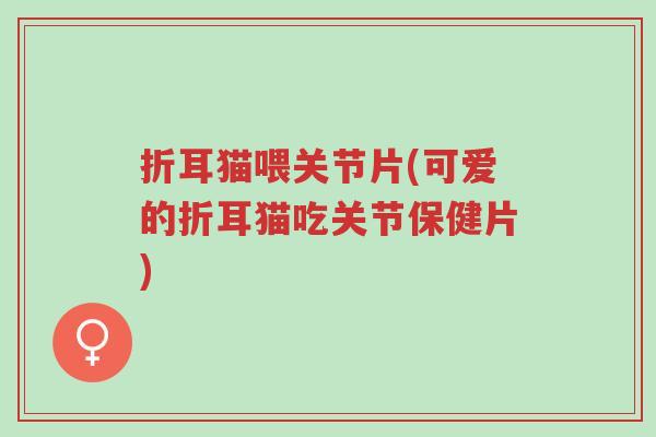 折耳猫喂关节片(可爱的折耳猫吃关节保健片)-第1张图片-超越 折耳猫喂关节片(可爱的折耳猫吃关节保健片)-第1张图片-超越
