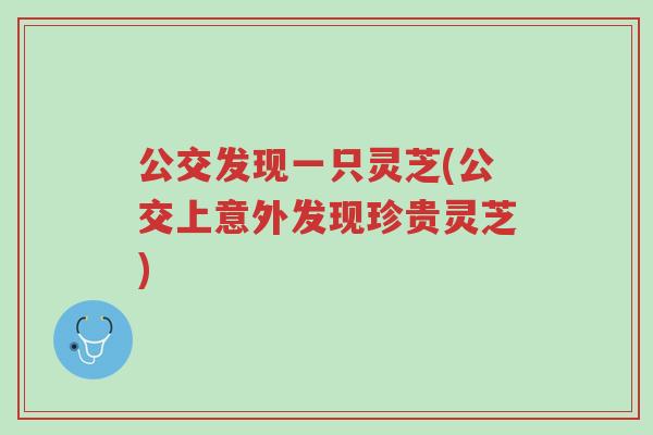 公交发现一只灵芝(公交上意外发现珍贵灵芝)-第1张图片-超越 公交发现一只灵芝(公交上意外发现珍贵灵芝)-第1张图片-超越