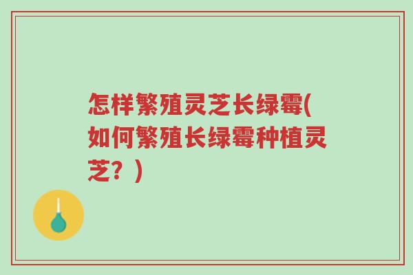 怎样繁殖灵芝长绿霉(如何繁殖长绿霉种植灵芝?)-第1张图片-超越 怎样繁殖灵芝长绿霉(如何繁殖长绿霉种植灵芝?)-第1张图片-超越