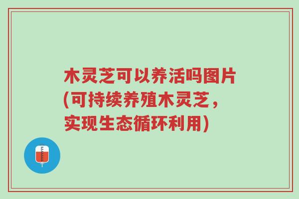 木灵芝可以养活吗图片(可持续养殖木灵芝,实现生态循环利用)-第1张图片-超越 木灵芝可以养活吗图片(可持续养殖木灵芝,实现生态循环利用)-第1张图片-超越