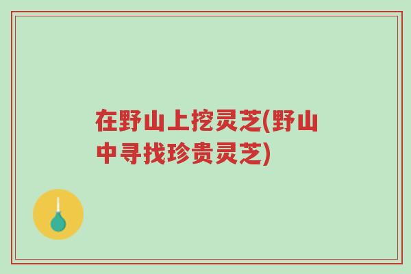 在野山上挖灵芝(野山中寻找珍贵灵芝)-第1张图片-超越 在野山上挖灵芝(野山中寻找珍贵灵芝)-第1张图片-超越