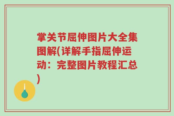 掌关节屈伸图片大全集图解(详解手指屈伸运动:完整图片教程汇总)-第1张图片-超越 掌关节屈伸图片大全集图解(详解手指屈伸运动:完整图片教程汇总)-第1张图片-超越
