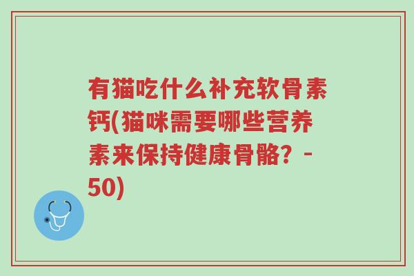 有猫吃什么补充软骨素钙(猫咪需要哪些营养素来保持健康骨骼?-50)-第1张图片-超越 有猫吃什么补充软骨素钙(猫咪需要哪些营养素来保持健康骨骼?-50)-第1张图片-超越