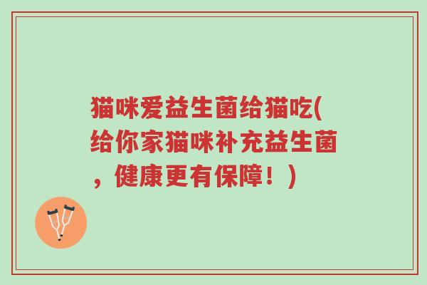 猫咪爱益生菌给猫吃(给你家猫咪补充益生菌,健康更有保障!)-第1张图片-超越 猫咪爱益生菌给猫吃(给你家猫咪补充益生菌,健康更有保障!)-第1张图片-超越