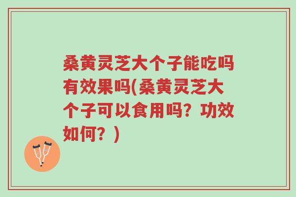 桑黄灵芝大个子能吃吗有效果吗(桑黄灵芝大个子可以食用吗？功效如何？)-第1张图片-超越