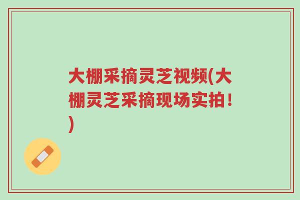 大棚采摘灵芝视频(大棚灵芝采摘现场实拍!)-第1张图片-超越 大棚采摘灵芝视频(大棚灵芝采摘现场实拍!)-第1张图片-超越