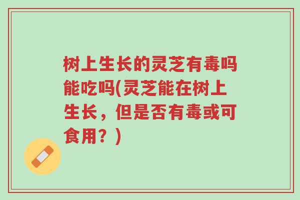 树上生长的灵芝有毒吗能吃吗(灵芝能在树上生长,但是否有毒或可食用?)-第1张图片-超越 树上生长的灵芝有毒吗能吃吗(灵芝能在树上生长,但是否有毒或可食用?)-第1张图片-超越