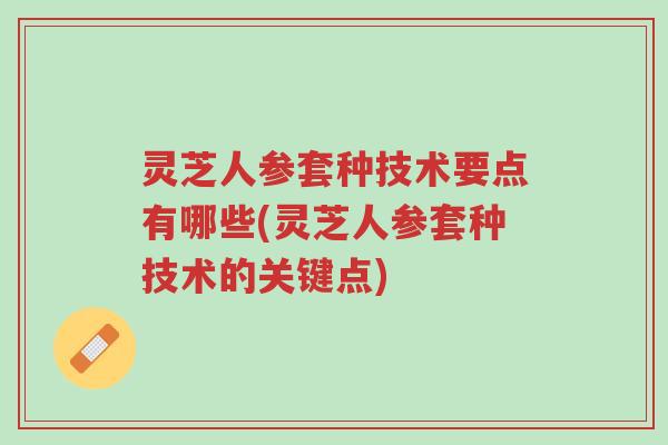灵芝人参套种技术要点有哪些(灵芝人参套种技术的关键点)-第1张图片-超越 灵芝人参套种技术要点有哪些(灵芝人参套种技术的关键点)-第1张图片-超越