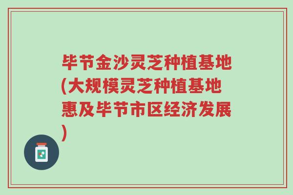 毕节金沙灵芝种植基地(大规模灵芝种植基地惠及毕节市区经济发展)-第1张图片-超越