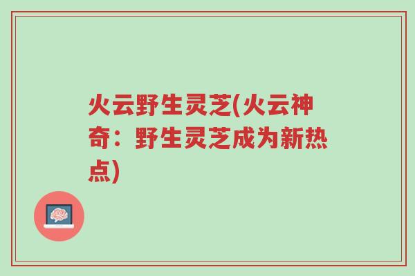 火云野生灵芝(火云神奇:野生灵芝成为新热点)-第1张图片-超越 火云野生灵芝(火云神奇:野生灵芝成为新热点)-第1张图片-超越