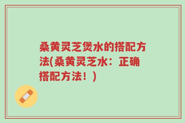桑黄灵芝煲水的搭配方法(桑黄灵芝水:正确搭配方法!)-第1张图片-超越 桑黄灵芝煲水的搭配方法(桑黄灵芝水:正确搭配方法!)-第1张图片-超越