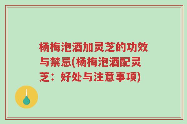 杨梅泡酒加灵芝的功效与禁忌(杨梅泡酒配灵芝:好处与注意事项)-第1张图片-超越 杨梅泡酒加灵芝的功效与禁忌(杨梅泡酒配灵芝:好处与注意事项)-第1张图片-超越