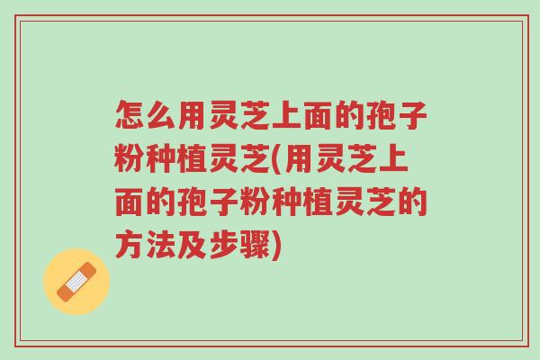 怎么用灵芝上面的孢子粉种植灵芝(用灵芝上面的孢子粉种植灵芝的方法及步骤)-第1张图片-超越 怎么用灵芝上面的孢子粉种植灵芝(用灵芝上面的孢子粉种植灵芝的方法及步骤)-第1张图片-超越