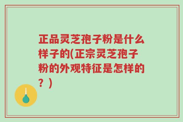 正品灵芝孢子粉是什么样子的(正宗灵芝孢子粉的外观特征是怎样的?)-第1张图片-超越 正品灵芝孢子粉是什么样子的(正宗灵芝孢子粉的外观特征是怎样的?)-第1张图片-超越