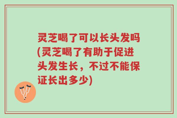 灵芝喝了可以长头发吗(灵芝喝了有助于促进头发生长,不过不能保证长出多少)-第1张图片-超越 灵芝喝了可以长头发吗(灵芝喝了有助于促进头发生长,不过不能保证长出多少)-第1张图片-超越