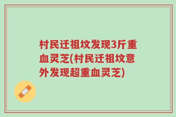 村民迁祖坟发现3斤重血灵芝(村民迁祖坟意外发现超重血灵芝)-第1张图片-超越