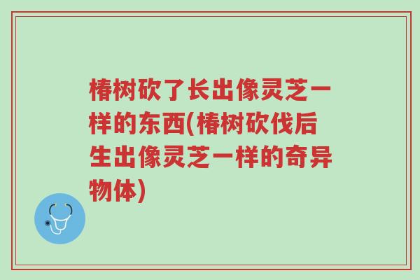 椿树砍了长出像灵芝一样的东西(椿树砍伐后生出像灵芝一样的奇异物体)-第1张图片-超越 椿树砍了长出像灵芝一样的东西(椿树砍伐后生出像灵芝一样的奇异物体)-第1张图片-超越