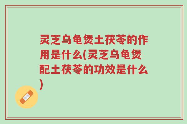 灵芝乌龟煲土茯苓的作用是什么(灵芝乌龟煲配土茯苓的功效是什么)-第1张图片-超越 灵芝乌龟煲土茯苓的作用是什么(灵芝乌龟煲配土茯苓的功效是什么)-第1张图片-超越