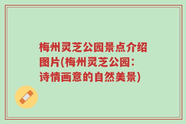 梅州灵芝公园景点介绍图片(梅州灵芝公园：诗情画意的自然美景)-第1张图片-超越