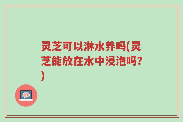 灵芝可以淋水养吗(灵芝能放在水中浸泡吗?)-第1张图片-超越 灵芝可以淋水养吗(灵芝能放在水中浸泡吗?)-第1张图片-超越