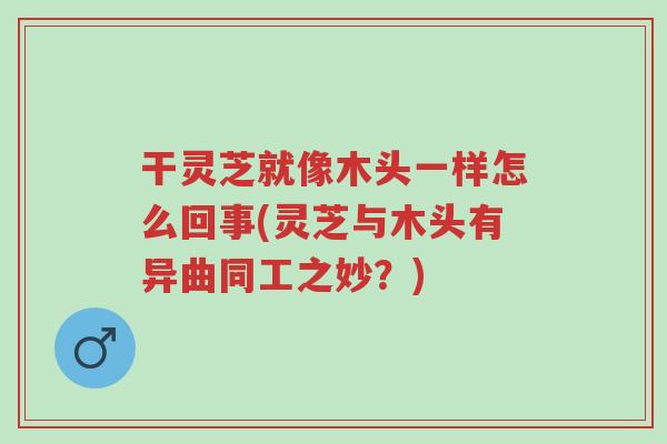 干灵芝就像木头一样怎么回事(灵芝与木头有异曲同工之妙?)-第1张图片-超越 干灵芝就像木头一样怎么回事(灵芝与木头有异曲同工之妙?)-第1张图片-超越