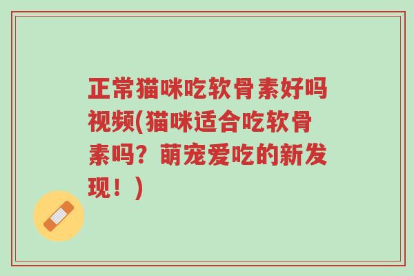 正常猫咪吃软骨素好吗视频(猫咪适合吃软骨素吗?萌宠爱吃的新发现!)-第1张图片-超越 正常猫咪吃软骨素好吗视频(猫咪适合吃软骨素吗?萌宠爱吃的新发现!)-第1张图片-超越