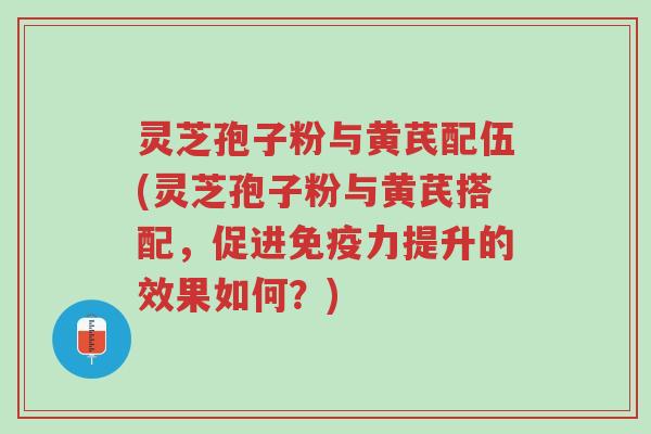 灵芝孢子粉与黄芪配伍(灵芝孢子粉与黄芪搭配,促进免疫力提升的效果如何?)-第1张图片-超越 灵芝孢子粉与黄芪配伍(灵芝孢子粉与黄芪搭配,促进免疫力提升的效果如何?)-第1张图片-超越