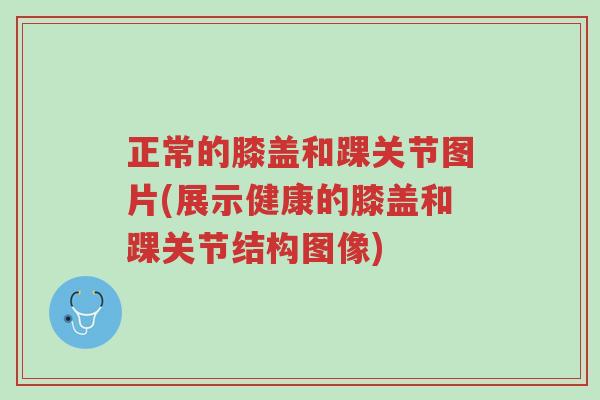 正常的膝盖和踝关节图片(展示健康的膝盖和踝关节结构图像)-第1张图片-超越 正常的膝盖和踝关节图片(展示健康的膝盖和踝关节结构图像)-第1张图片-超越