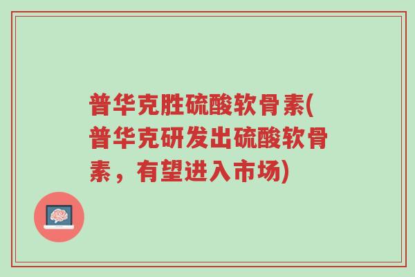 普华克胜硫酸软骨素(普华克研发出硫酸软骨素,有望进入市场)-第1张图片-超越 普华克胜硫酸软骨素(普华克研发出硫酸软骨素,有望进入市场)-第1张图片-超越