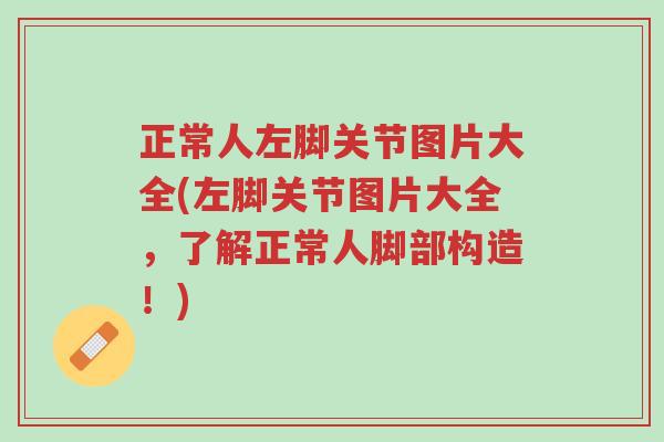 正常人左脚关节图片大全(左脚关节图片大全,了解正常人脚部构造!)-第1张图片-超越 正常人左脚关节图片大全(左脚关节图片大全,了解正常人脚部构造!)-第1张图片-超越