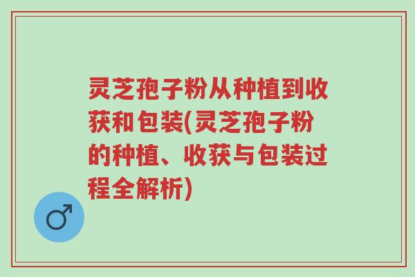 灵芝孢子粉从种植到收获和包装(灵芝孢子粉的种植、收获与包装过程全解析)-第1张图片-超越 灵芝孢子粉从种植到收获和包装(灵芝孢子粉的种植、收获与包装过程全解析)-第1张图片-超越