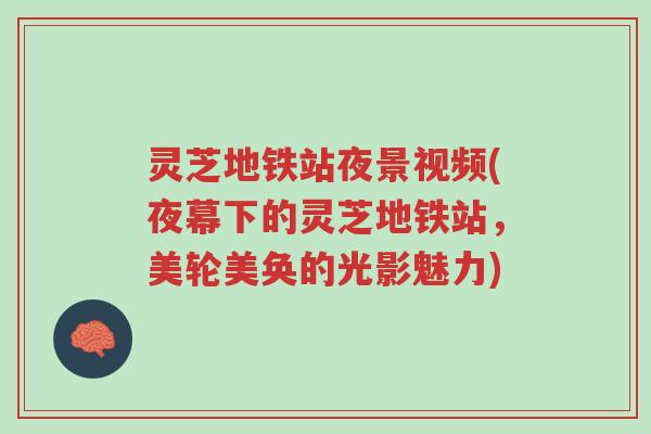 灵芝地铁站夜景视频(夜幕下的灵芝地铁站,美轮美奂的光影魅力)-第1张图片-超越 灵芝地铁站夜景视频(夜幕下的灵芝地铁站,美轮美奂的光影魅力)-第1张图片-超越